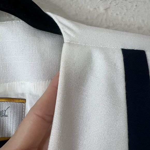 Vintage Jacqueline Ferrar Womens Blazer White Multi-Color Size 14 Viscose Blend - Picture 8 of 10